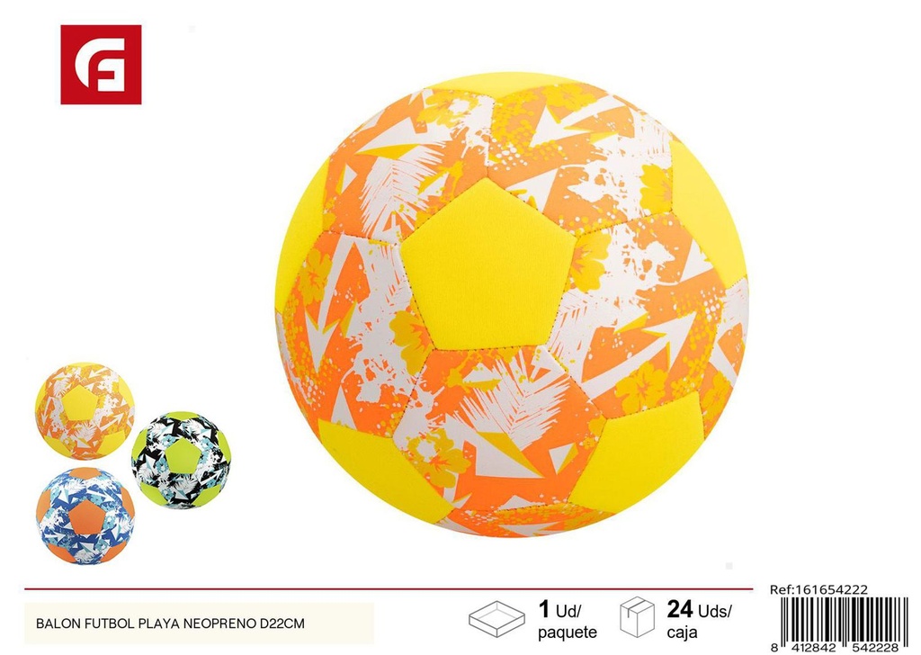 Balón de fútbol playa neopreno D22 cm - Juguetes deportivos