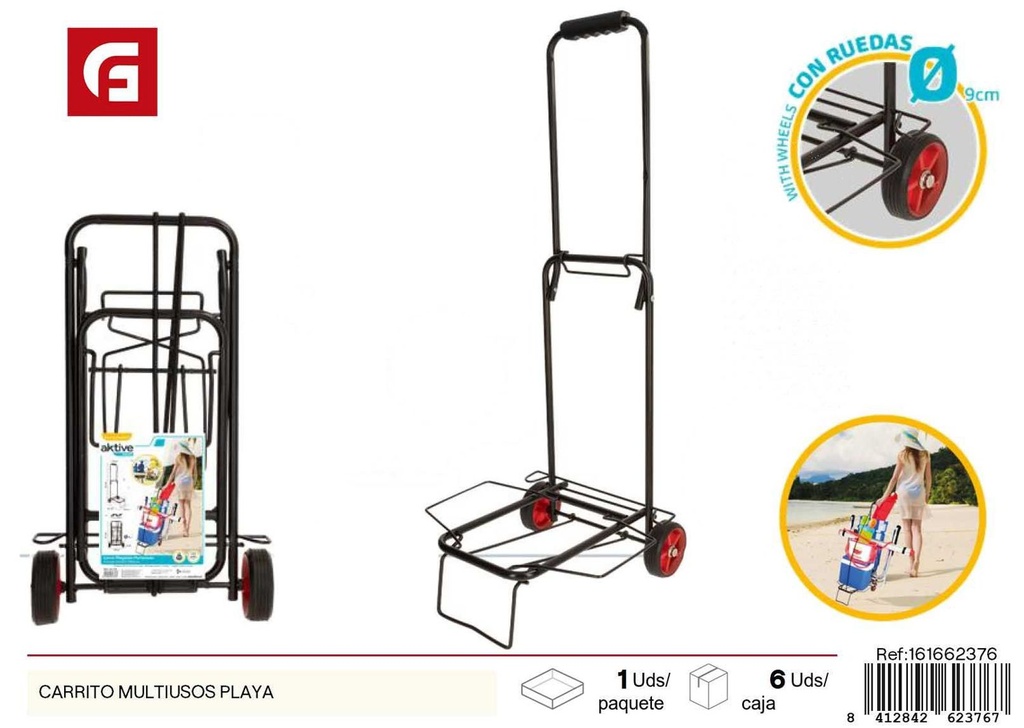 Carrito multiusos para playa y compras