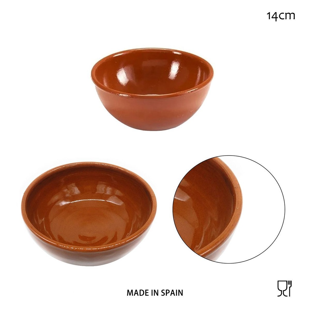 Cazuela barro medida 14 cm - Utensilios de cocina de barro
