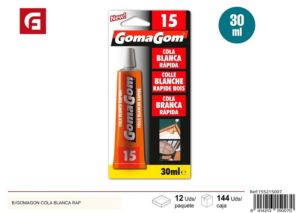 Goma Gom Nº15 cola blanca rápida 20 ml - Material para manualidades