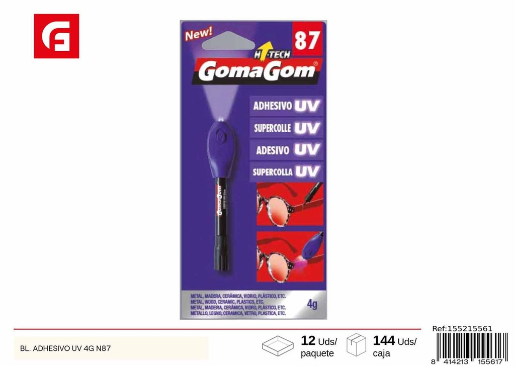 Adhesivo UV 4g N87 para manualidades y reparaciones