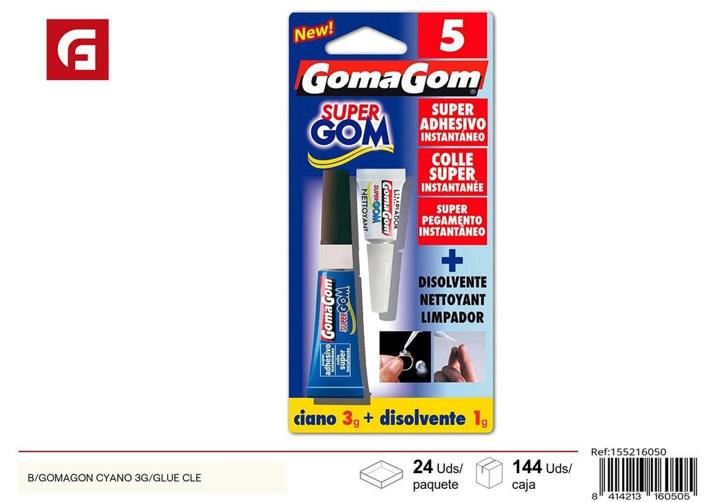 Gomagom ciano 3g/Glue CLE - Manualidades