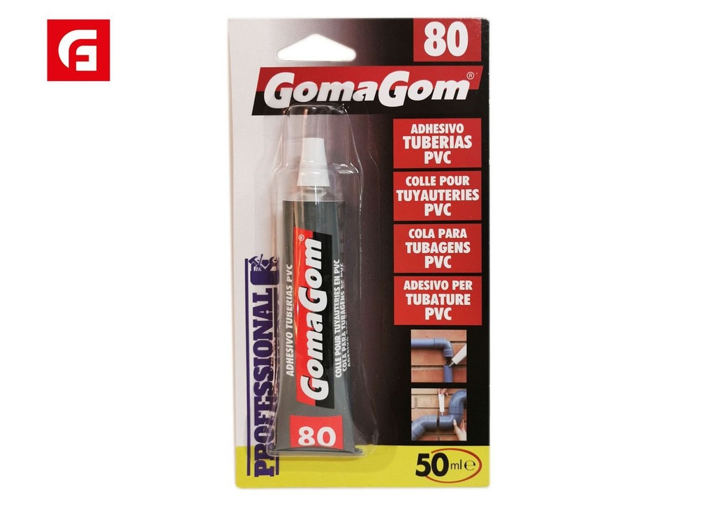 Goma de pegar Gomagom N80 cola tubo PVC 50ml - Manualidades y adhesivos