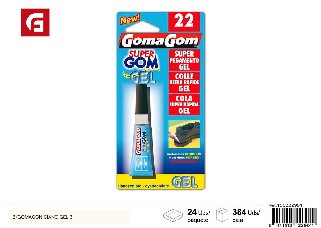 Gomagom pegamento B CIANO GEL - Artículos de manualidades