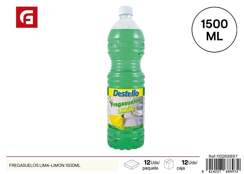 Fregasuelos lima-limón 1500ml para limpieza del hogar