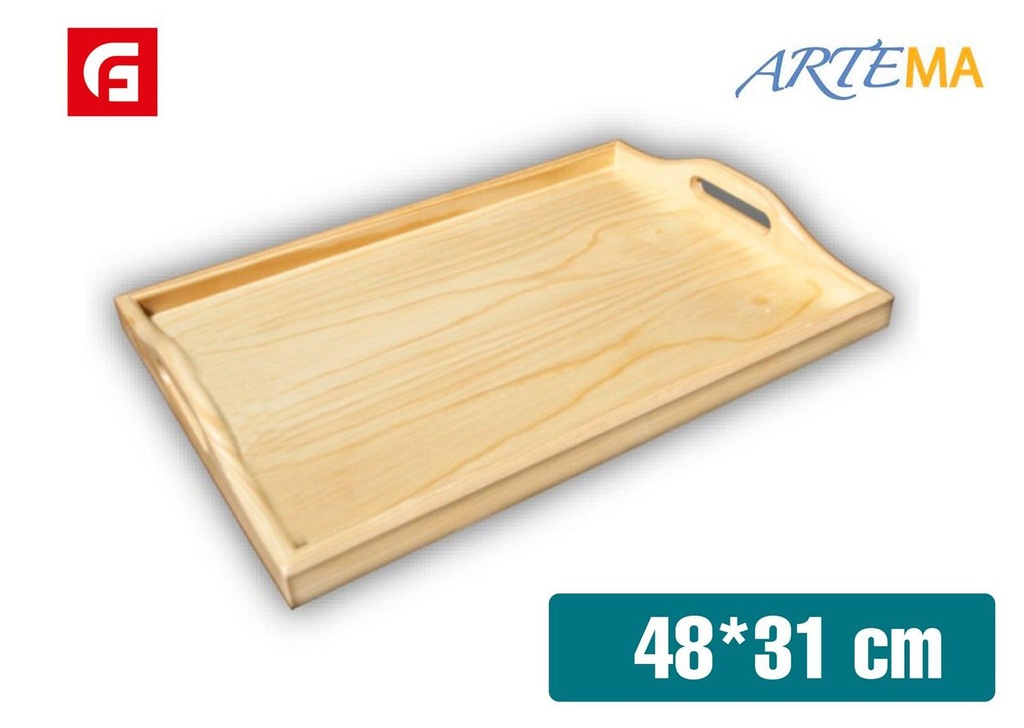 Bandeja grande de madera 48x31cm para servir alimentos