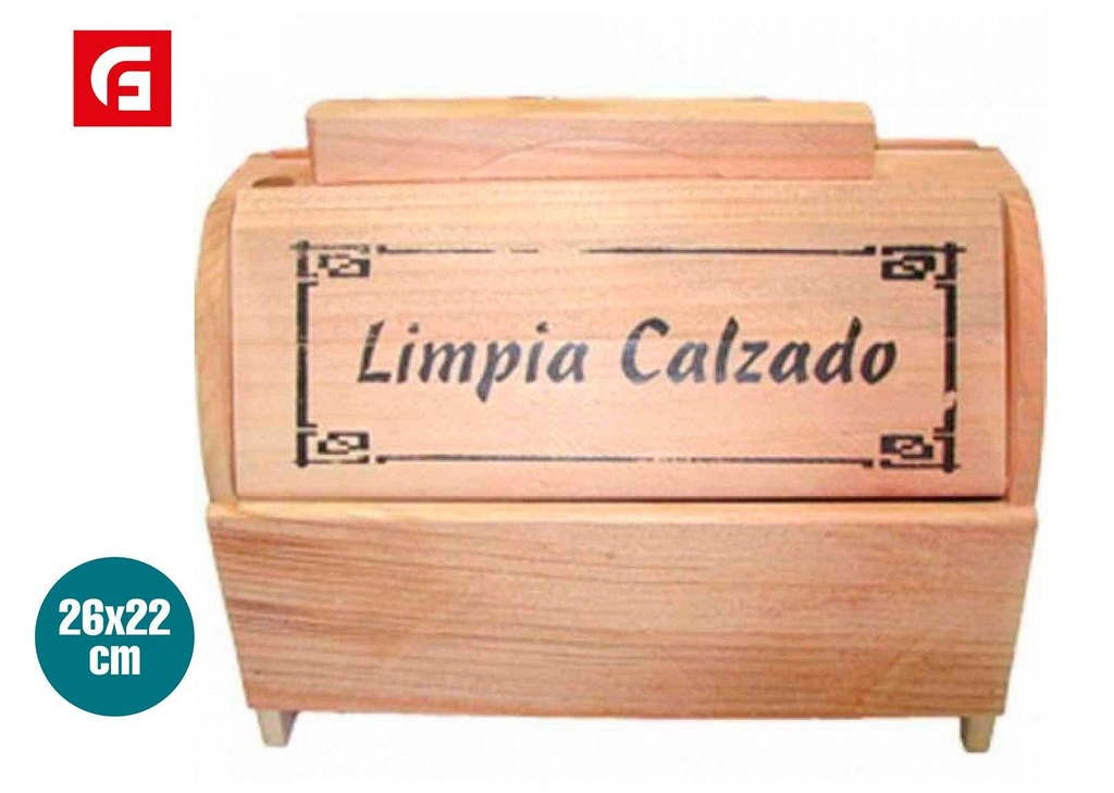  Caja limpiacalzado de madera 26x22 cm - Organización y decoración