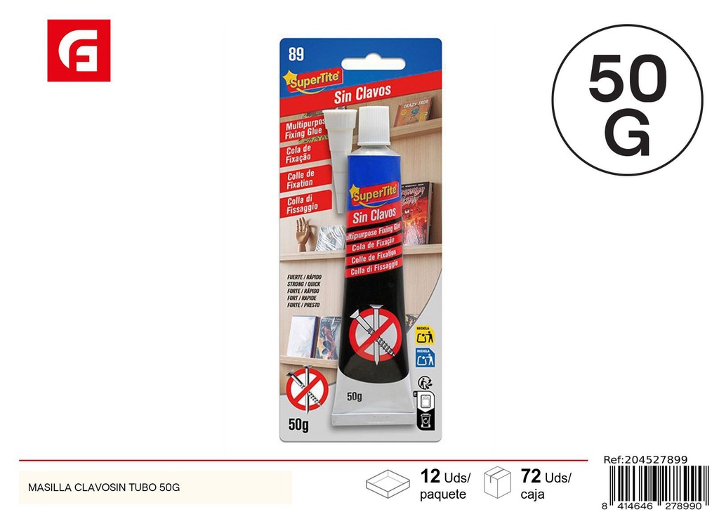Masilla de clavo en tubo 50 g - Materiales de manualidades