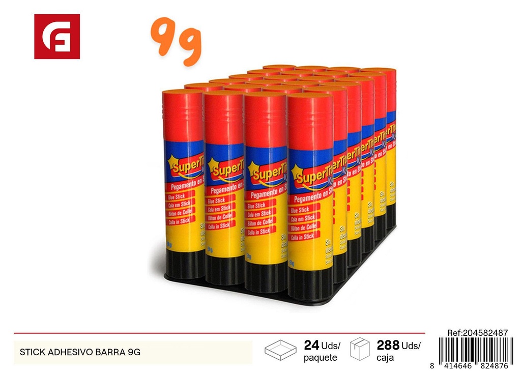 Barra adhesiva 9 g - Materiales de manualidades