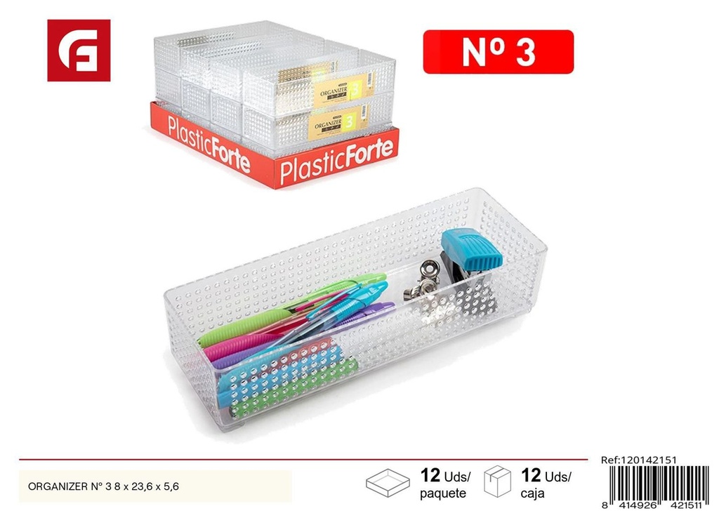 Organizador nº 3 8x23.6x5.6 para escritorio