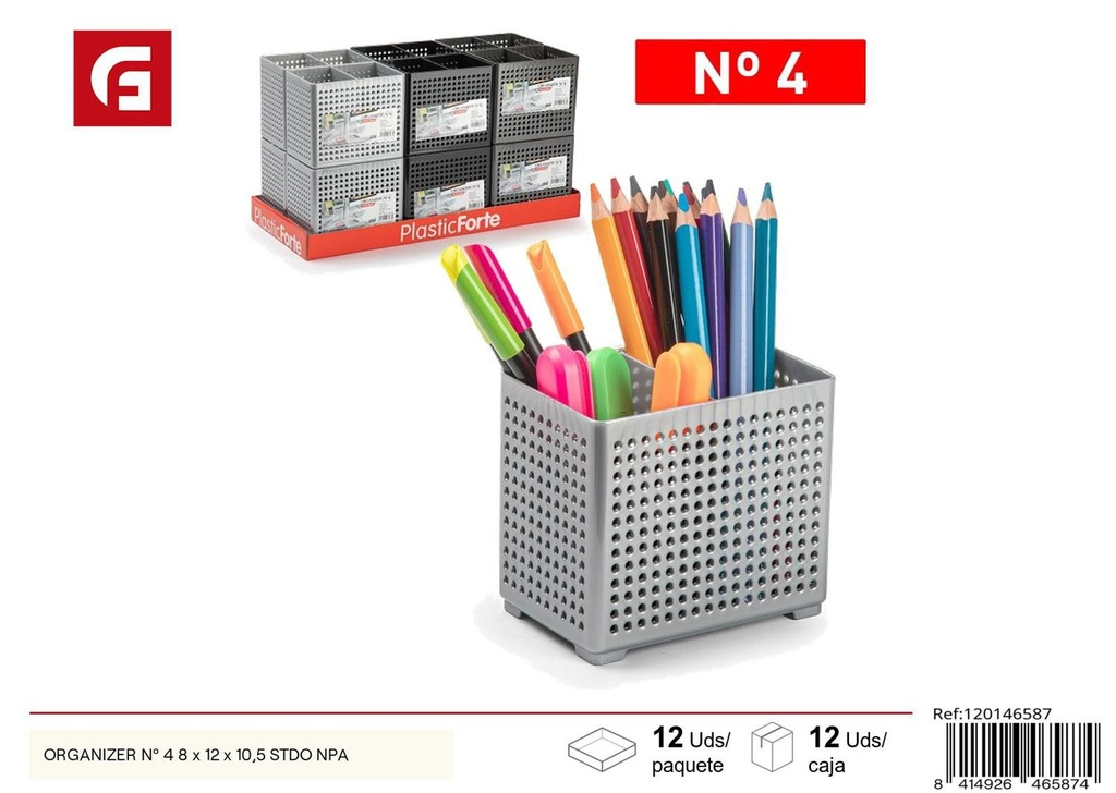 Organizer Nº 4 8 x 12 x 10,5 stdo npa para escritorio