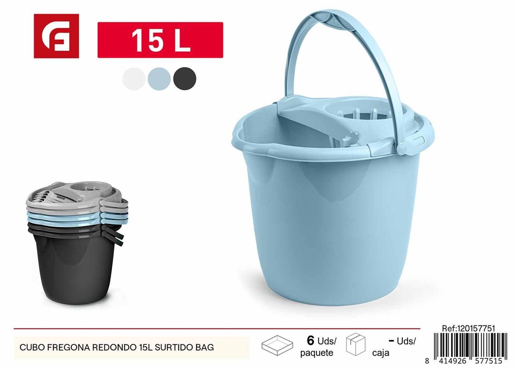 Cubo fregona redondo 15L surtido - Accesorios de limpieza