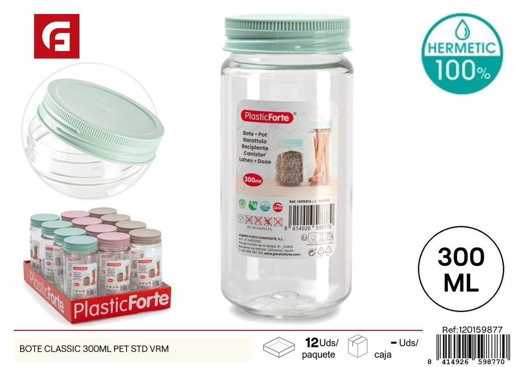 Bote de plástico Classic 300ml - Artículos de cocina y contenedores