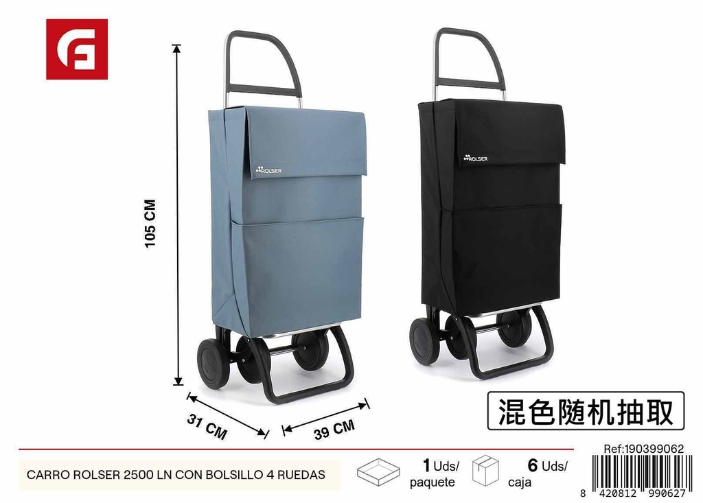 Carro Rolser 2500 LN con bolsillo 4 ruedas - Utensilios de cocina y carros de compras