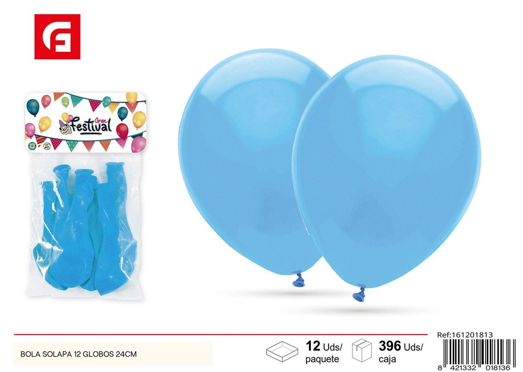 Bolsa de 12 globos de 24cm - Globos de fiesta