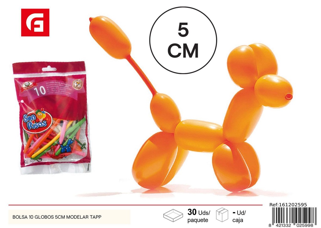 Bolsa de 10 globos para modelar - Material de fiesta y entretenimiento