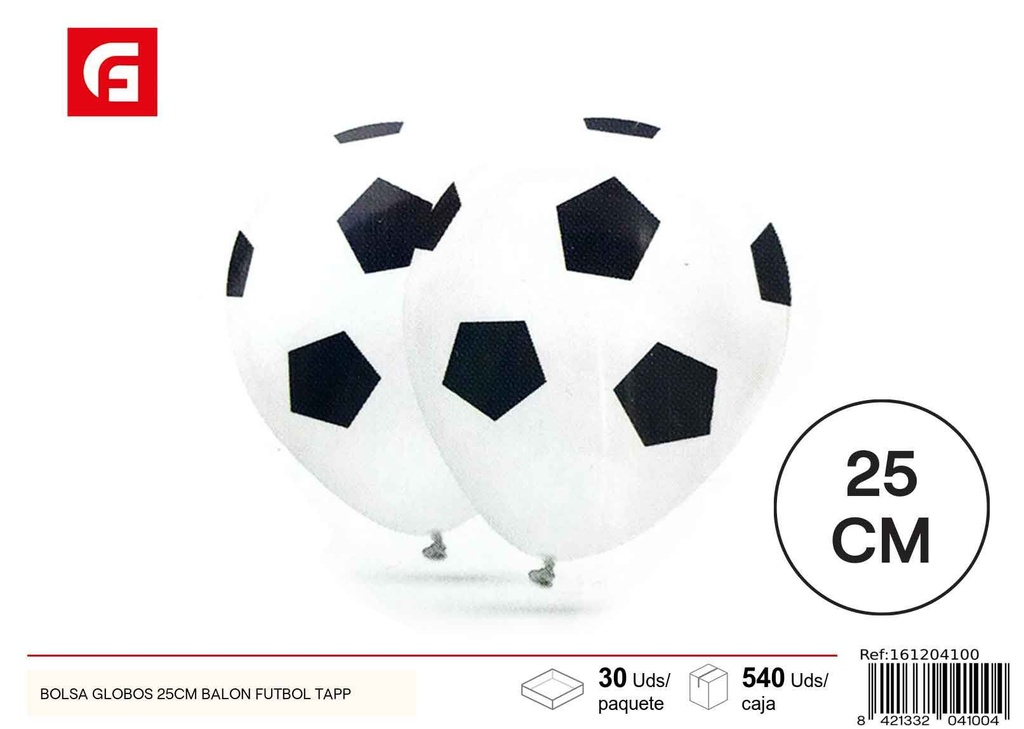 Bolsa de globos de 25 cm - Globos decorativos de fútbol