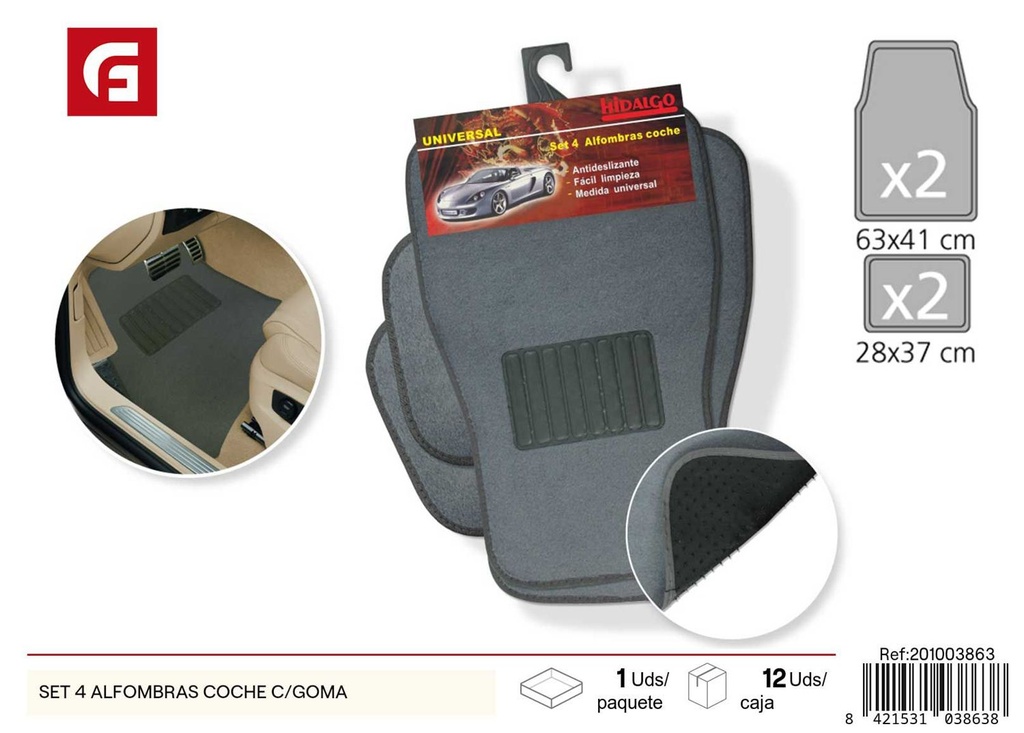 Set de 4 alfombras para coche - Accesorios para coches