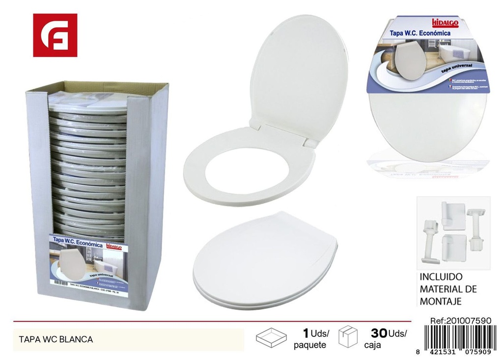 Tapa WC blanca para baño