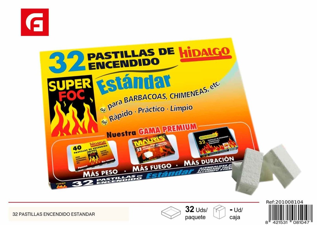 Pastillas de encendido estándar 32 para fuego