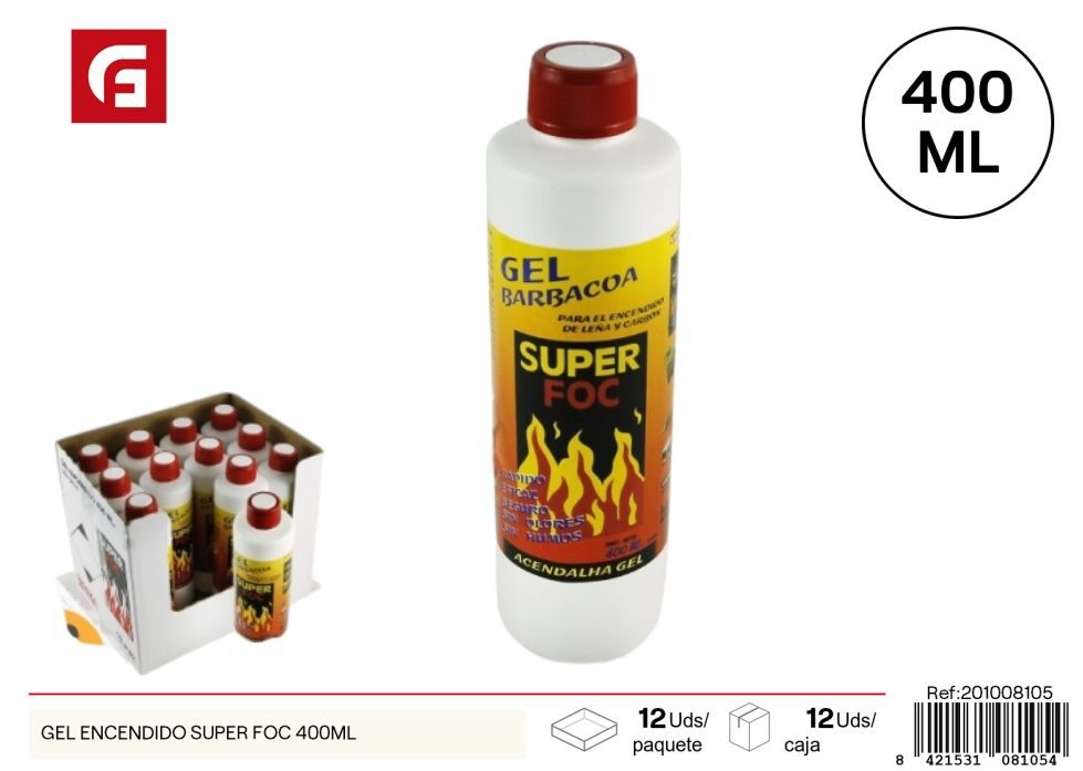 Gel encendido para carbón 400 ml - Barbacoa y encendido