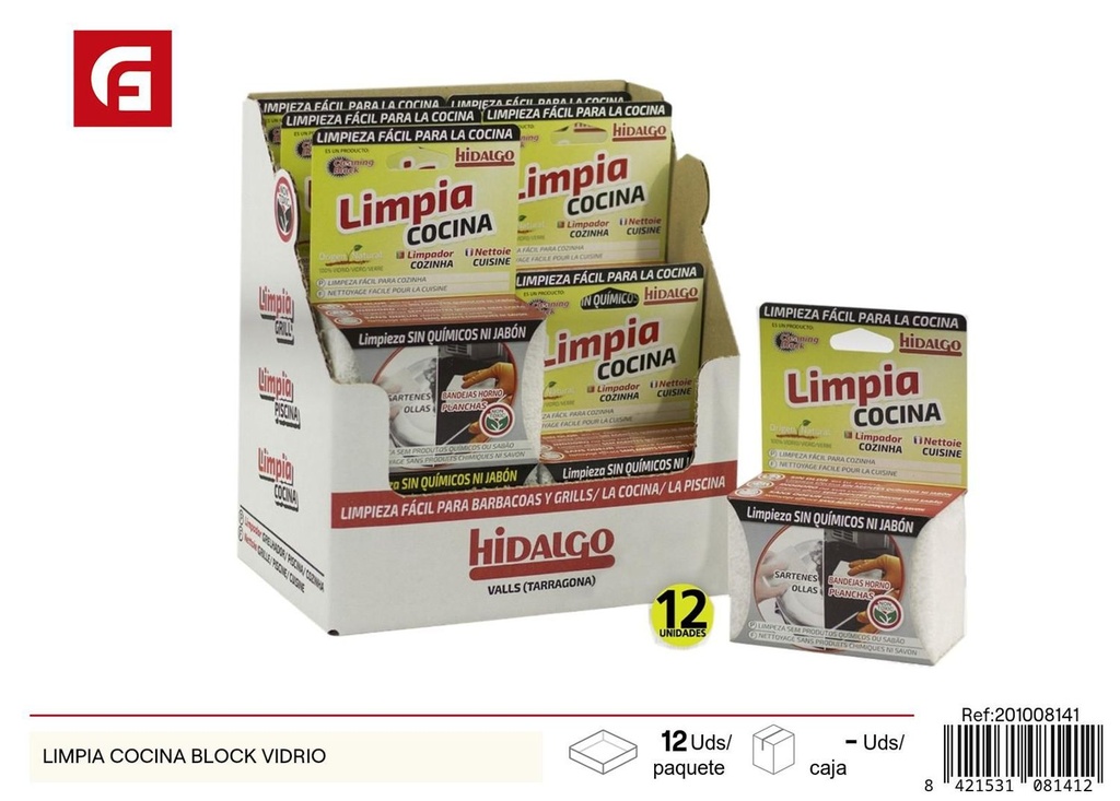 Limpia cocina block vidrio para limpieza de superficies