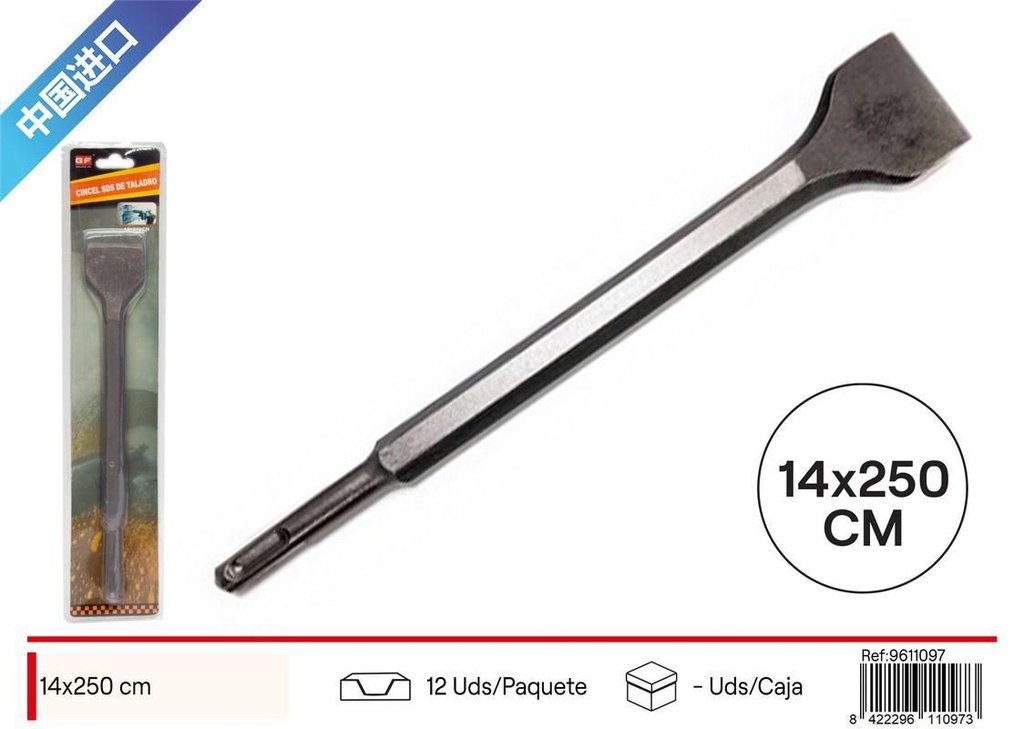 Cincel SDS de taladro 14x250mm para albañilería y bricolaje