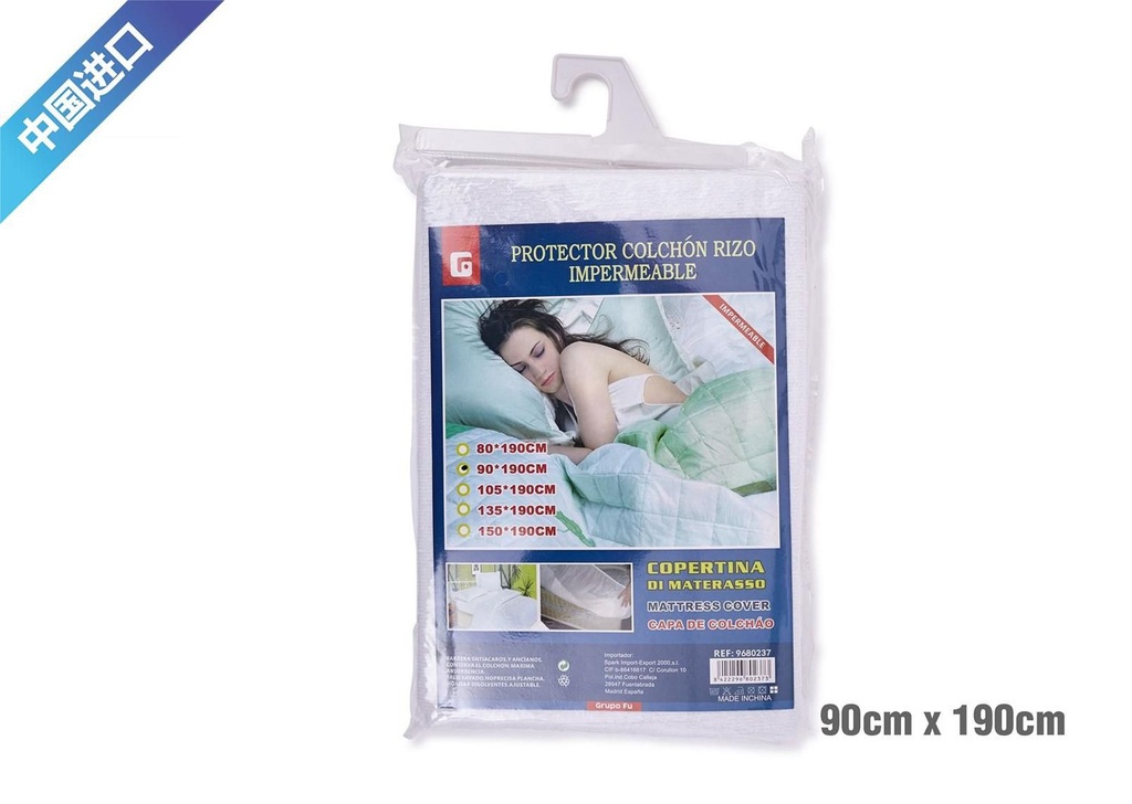 Protector de colchón 90x190cm para protección de cama