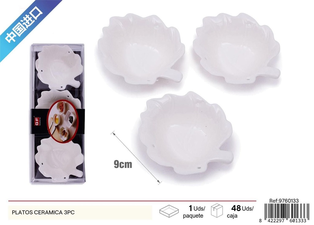 Platos de cerámica 3pc - Vajilla decorativa