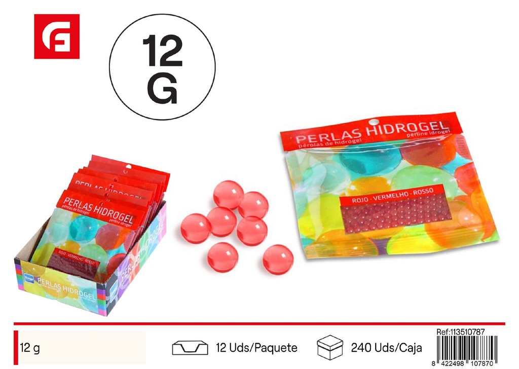 Perlas de hidrogel rojas 12g - Tierra para plantas