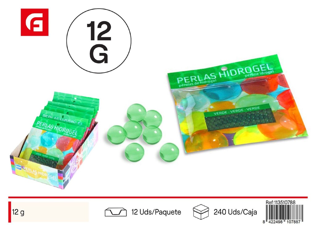 Perlas de hidrogel verdes 12g - Tierra para plantas