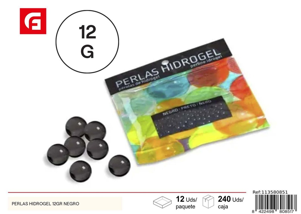 Perlas de hidrogel negras 12g - Tierra para plantas