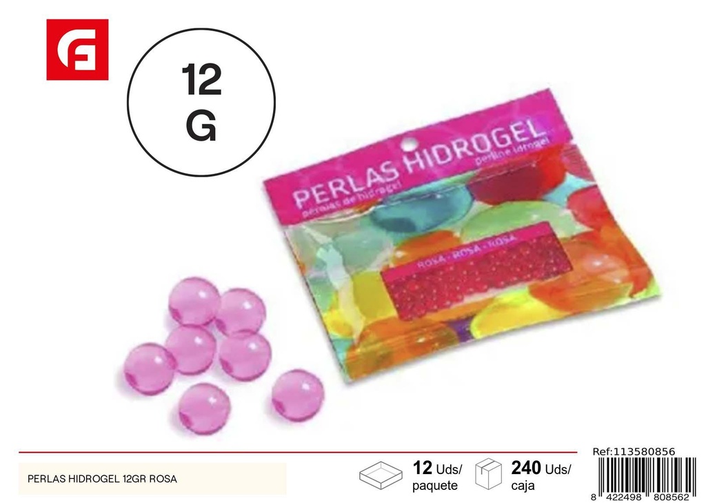 Perlas hidrogel 12g color rosa - Accesorio de jardinería