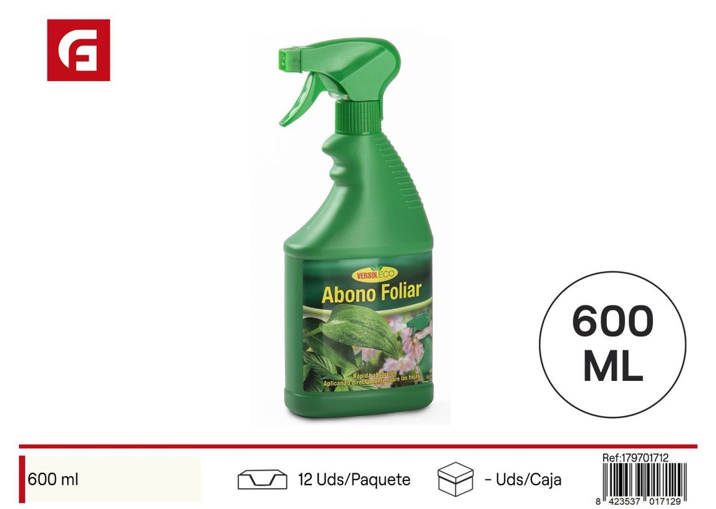 Abono líquido foliar 600ml - Herramientas de jardinería