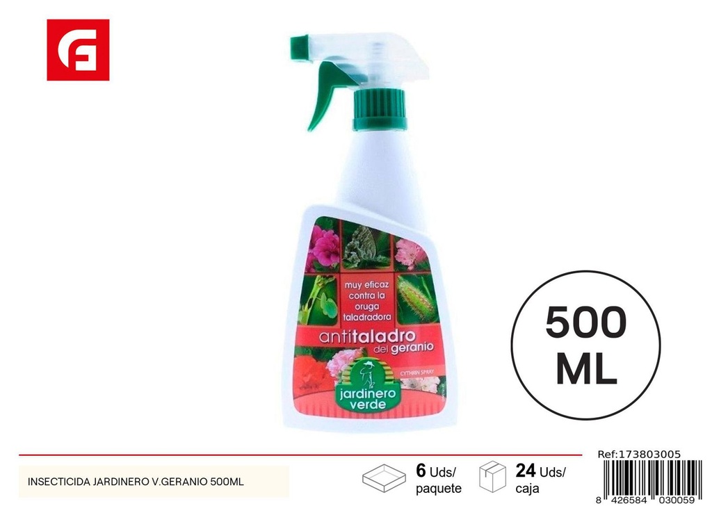 Insecticida jardinero V. geranio 500ml - Jardinería