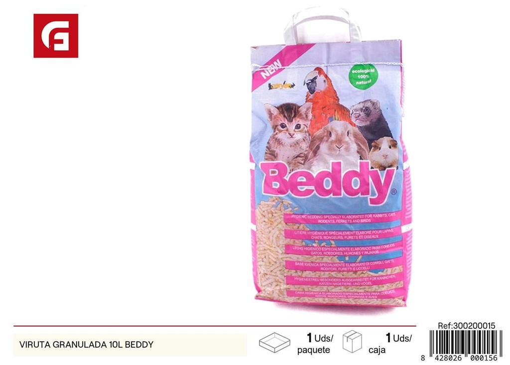 Viruta granulada 10L Beddy para mascotas