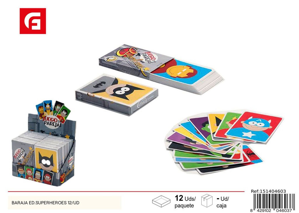 Bara de cartas Edición Superhéroes 12 UD - Juegos de mesa y juguetes educativos