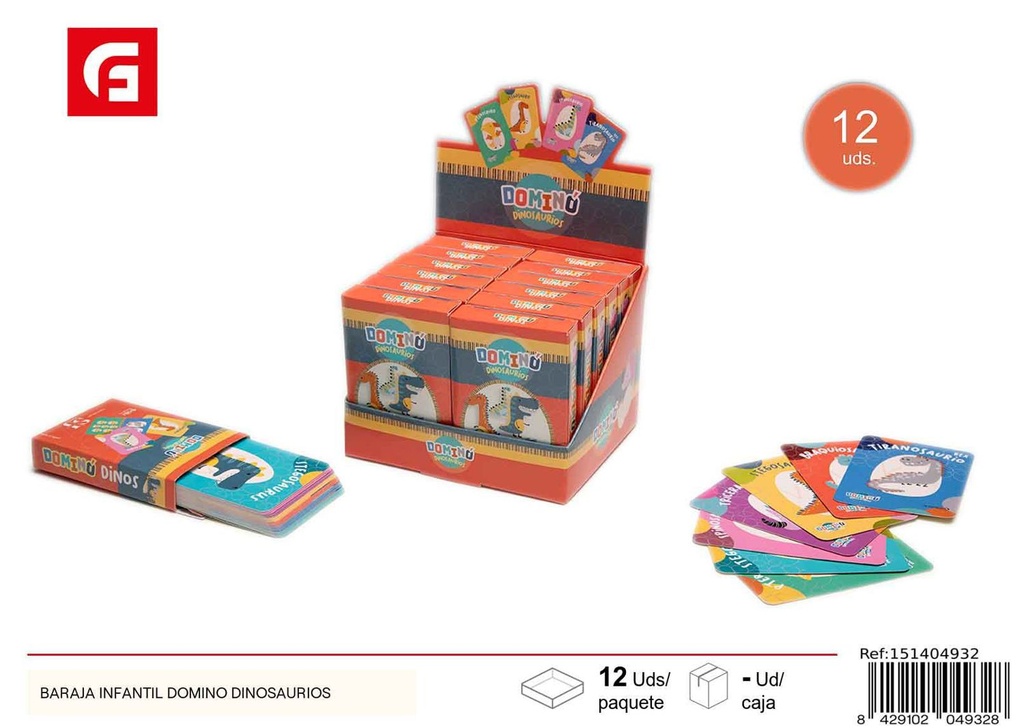 Bara de cartas Infantil Dominó Dinosaurios - Juegos de mesa y juguetes educativos