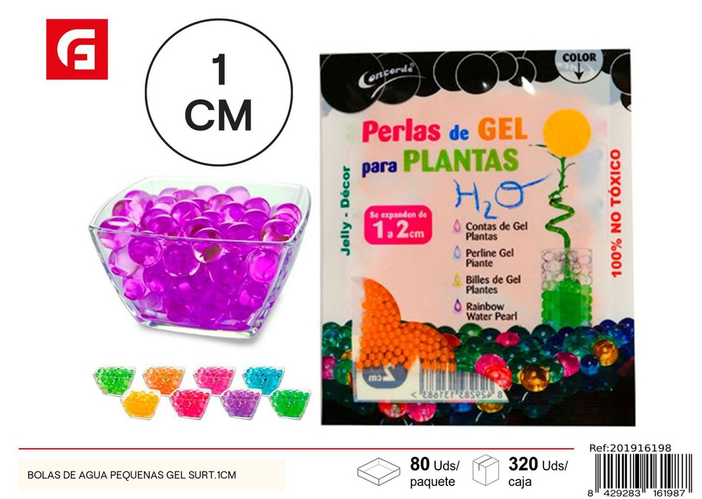 Bolas de agua pequeñas 1 cm surtido - Accesorios para manualidades