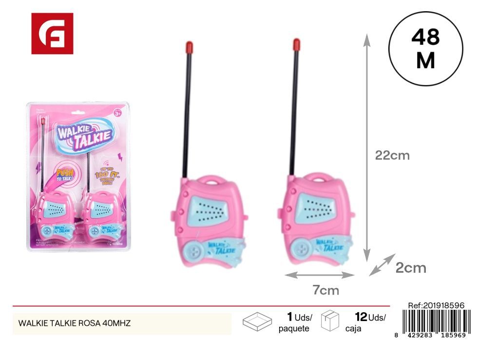 Walkie Talkie rosa 40 MHz - Juguetes y accesorios de comunicación