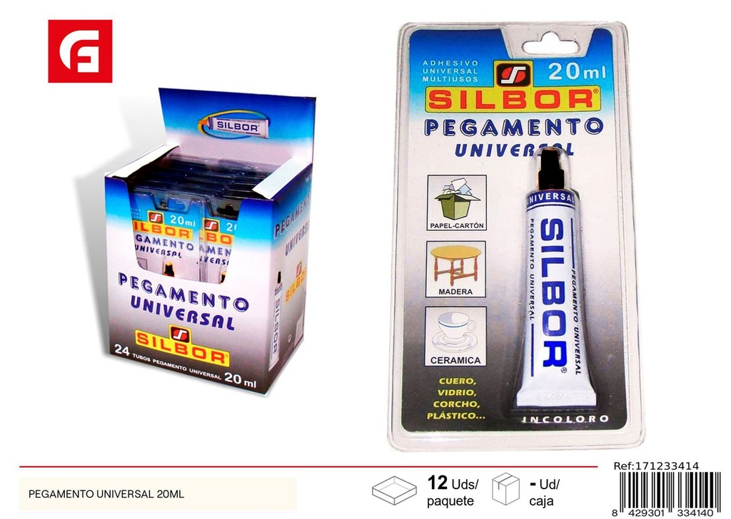 Pegamento universal 20ml para manualidades y reparaciones