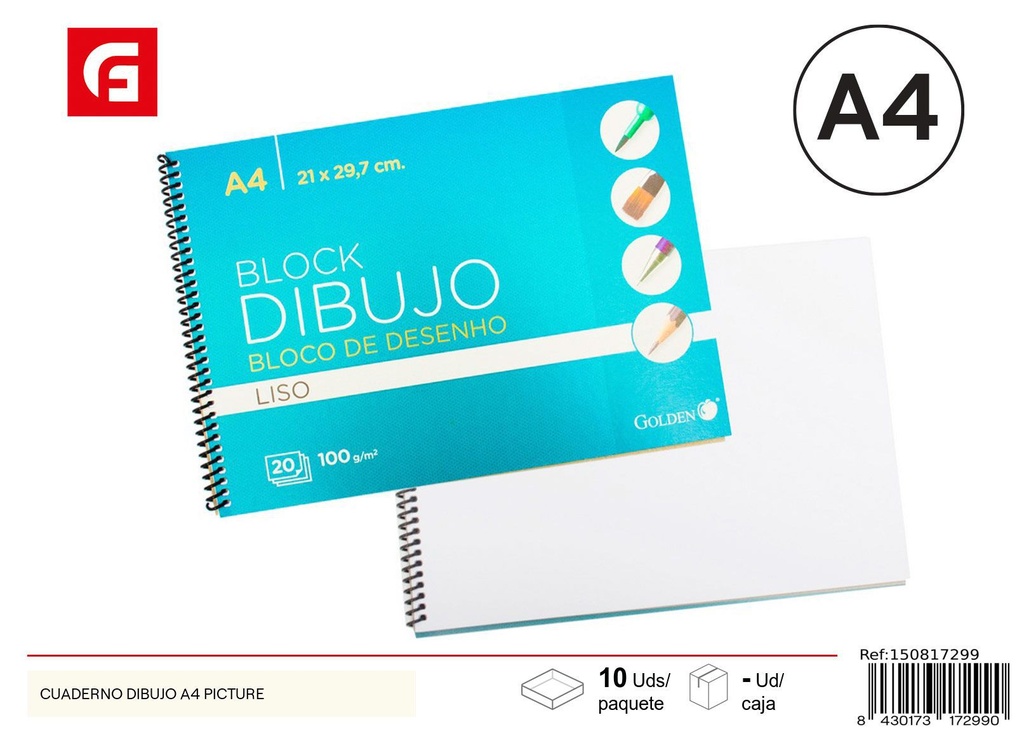 Cuaderno de dibujo A4 - Material escolar