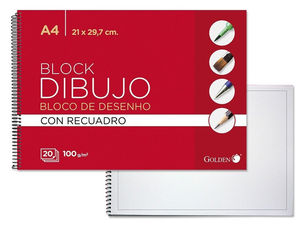 Cuaderno de dibujo A4 con recuadro - Materiales escolares