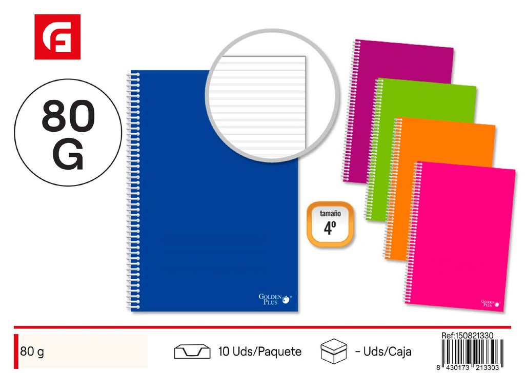 Cuaderno Golden Plus 80g pautado - Material escolar