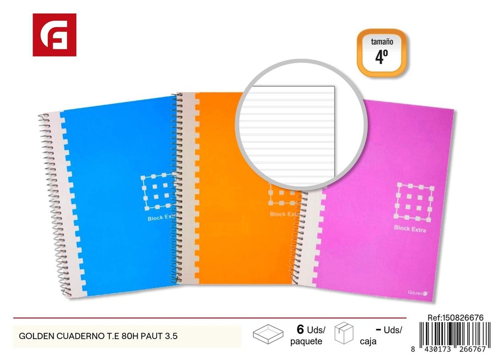 Cuaderno T.E 80H pautado - Material escolar