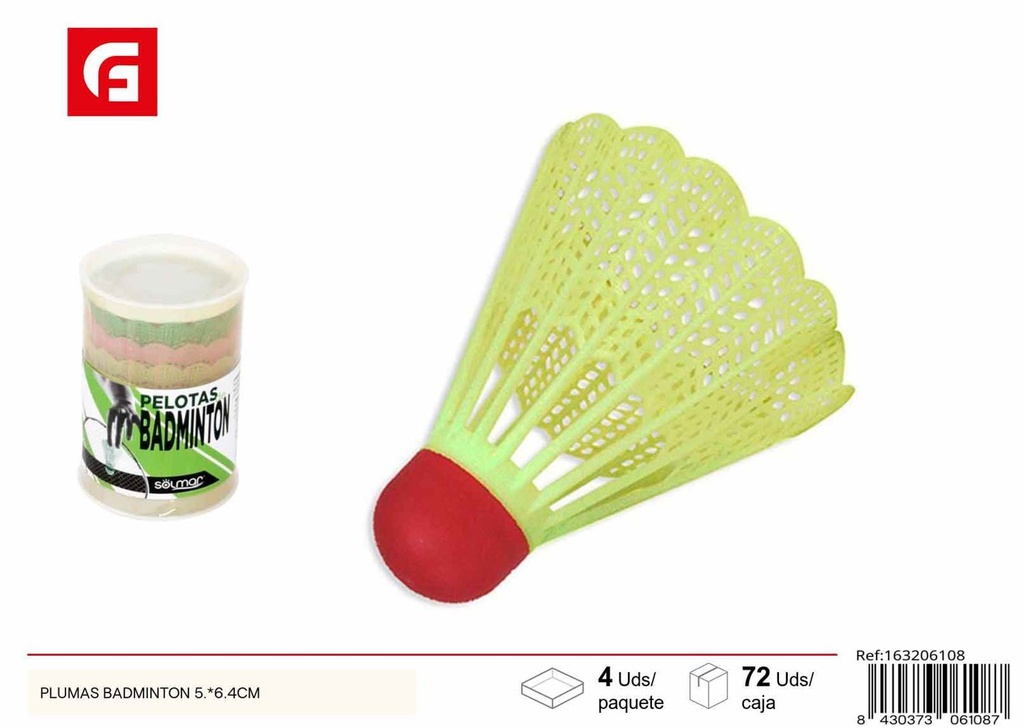 Juguete de plumas badminton 5*6.4 cm - Juguetes para el deporte