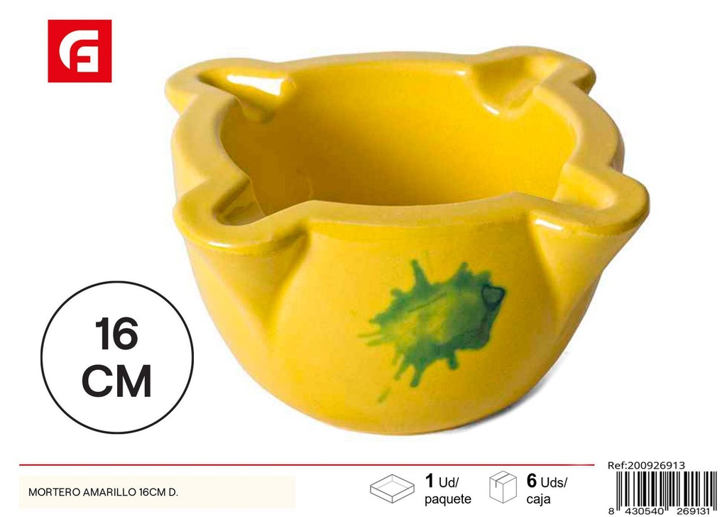 mortero amarillo 16 cm - Artículos de fumador