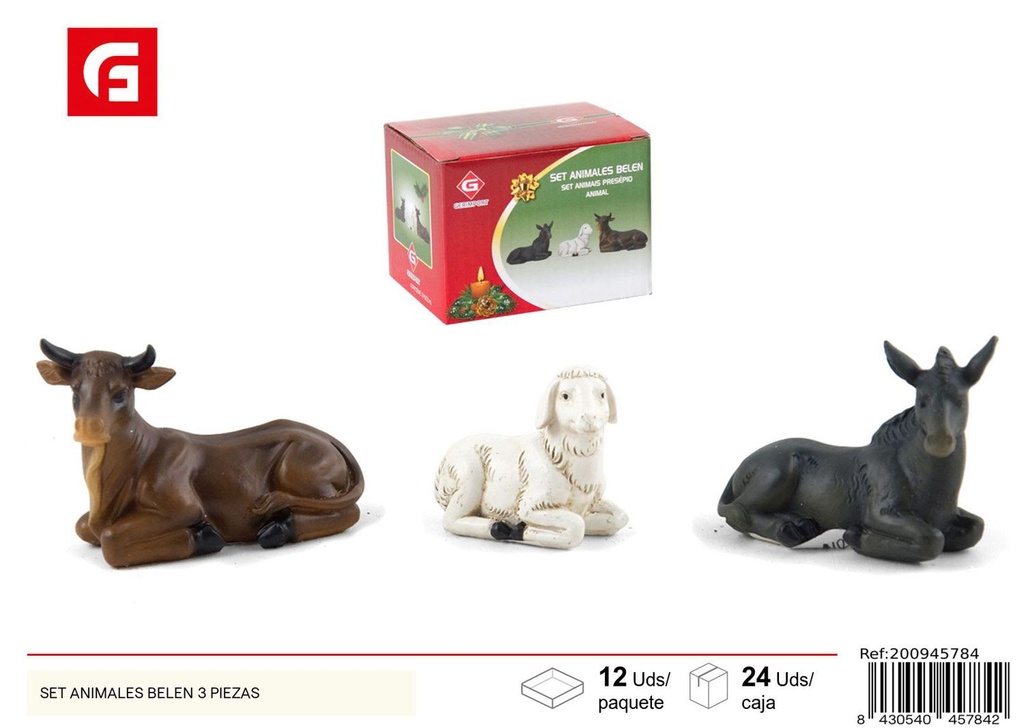 Set de figuras de animales para belén - Decoración navideña