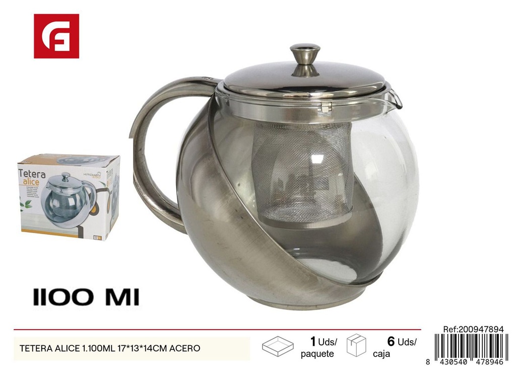 Tetera de acero Alice 1.100ML 17*13*14CM - Utensilios de cocina