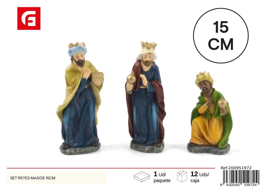 Set de Reyes Magos 15 cm - Figuras de Belén